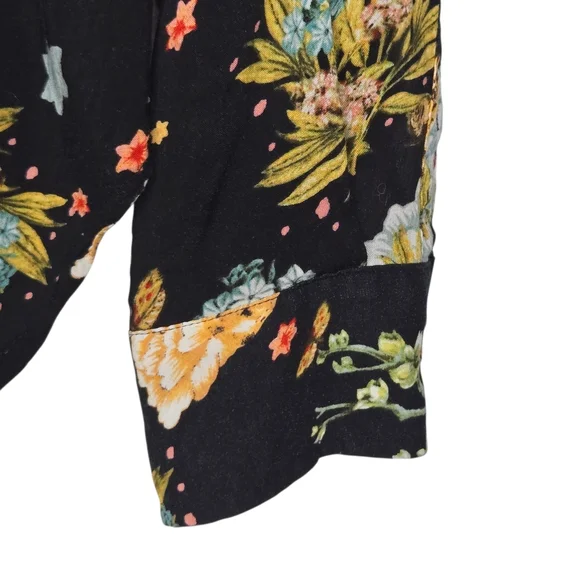 Maeve Floral Black Wildlife Rayon Blouse Size 8 - Picture 4 of 11